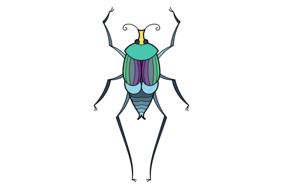 Beetle Icon: Colorful Graphics for Editorial Illustrations