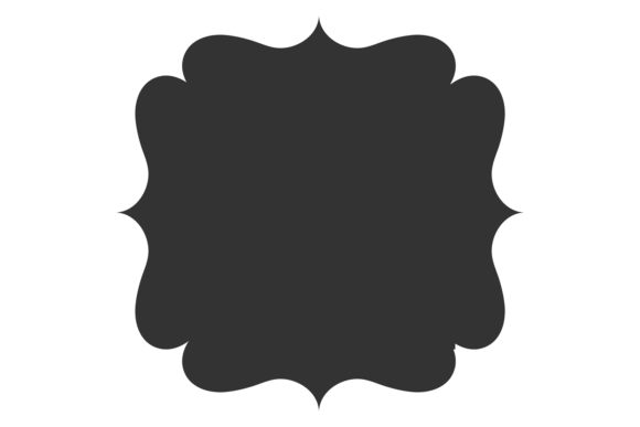 Black Shape. Blank Retro Label. Decorati