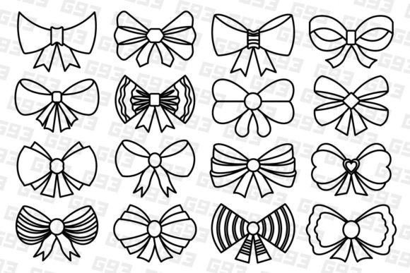 Bows Line Art: Graphics & Illustrations for Branding