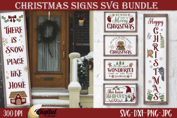 Christmas Decorative Signs SVG Bundle: Graphics for Crafts & Branding