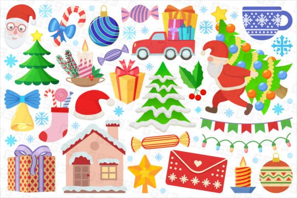 Christmas Illustration Set: Holiday Graphics & Illustrations