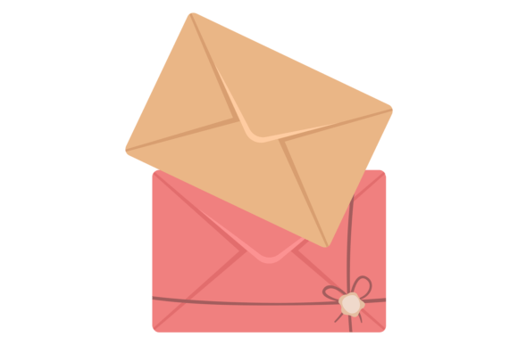Cute Craft Paper Envelopes: Illustration & Graphics