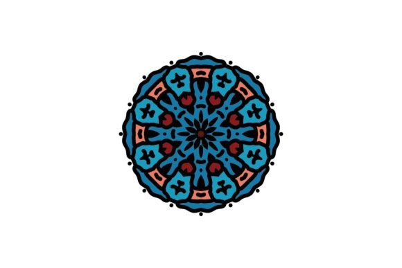 Decorative Blue Mandala Icon: Premium Graphics & Icons