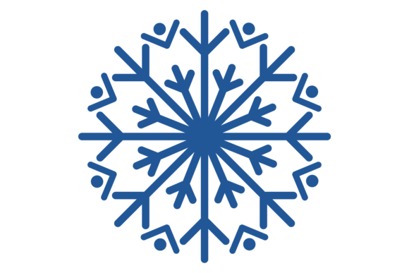Decorative Blue Snowflake Graphics for Crafts