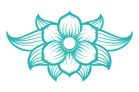 Flower Ink Drawing Graphics for Crafts