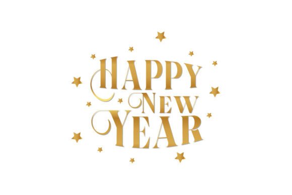 Happy New Year Typography Graphics & Illustrations