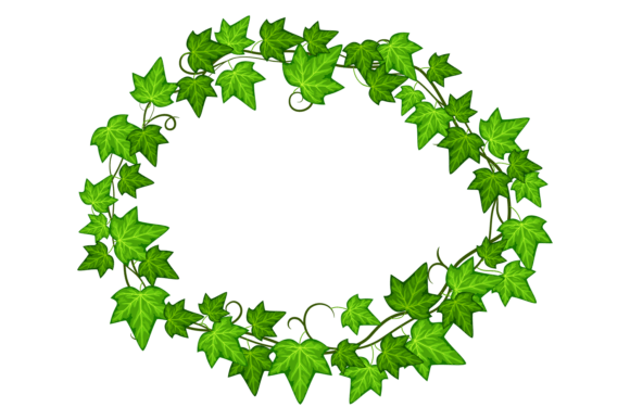 Ivy Leaves Circle Graphics for Natural Brand Illustrations
