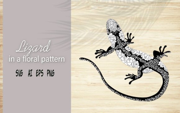 Lizard Silhouette Zentangle: Graphics & Illustration Review