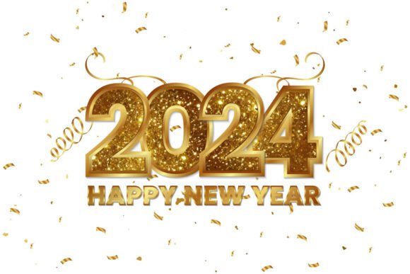 New Year 2024 Gold Confetti Graphics & Illustrations Review