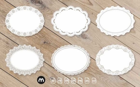 Oval Lace Decorative Laser Cut BundleSVG: Graphics for Crafts