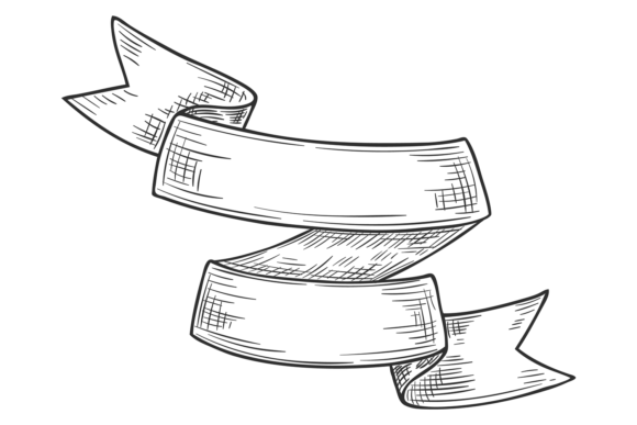 Ribbon Banner Retro Engraving: Graphics & Illustrations Asset