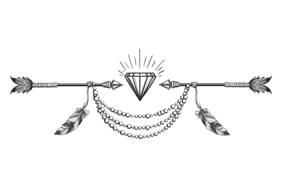 Tribal Decorative Divider. Ethnic Arrows